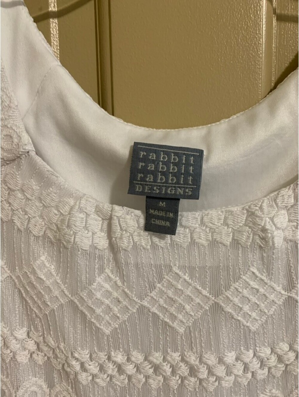 Rabbit Rabbit Rabbit White Geometric Lace Sheath Dress Size Medium - Picture 2 of 10